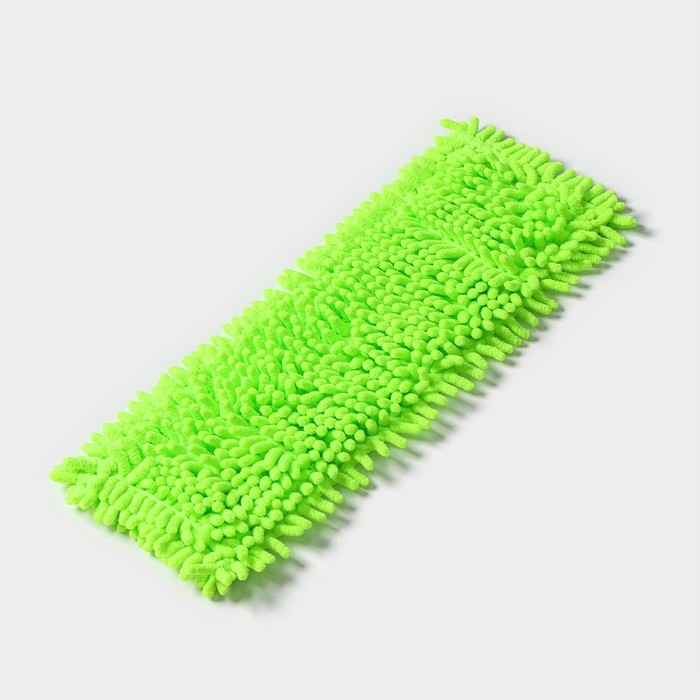 Насадка для плоской швабры Доляна, микрофибра букли, 43&times;13 см, цвет зелёный