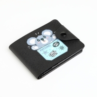 Кошелёк на кнопке, цвет чёрный