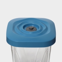 Набор банок для продуктов с вакуумом Доляна, 3 шт, 380 мл, 750 мл, 1,3 л, насос, цвет голубой