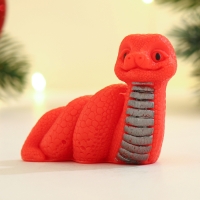 Новый год. Символ 2025. Фигурное мыло "Змейка Льдинка" красное, 50г Новый год. Символ 2025. Фигурное мыло "Змейка Льдинка" красное, 50г