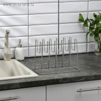 Подставка под крышки настольная, 5 предметов, 28&times;16&times;22 см, цвет хром