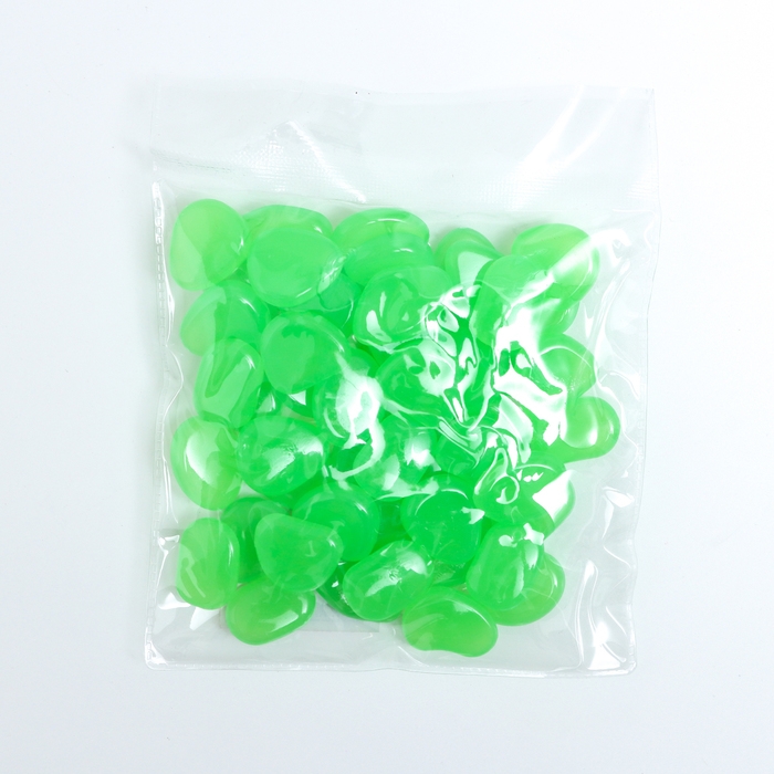 Светящийся декор Светящийся декор "Галька" салатовая, 100гр / фракция 2-3см