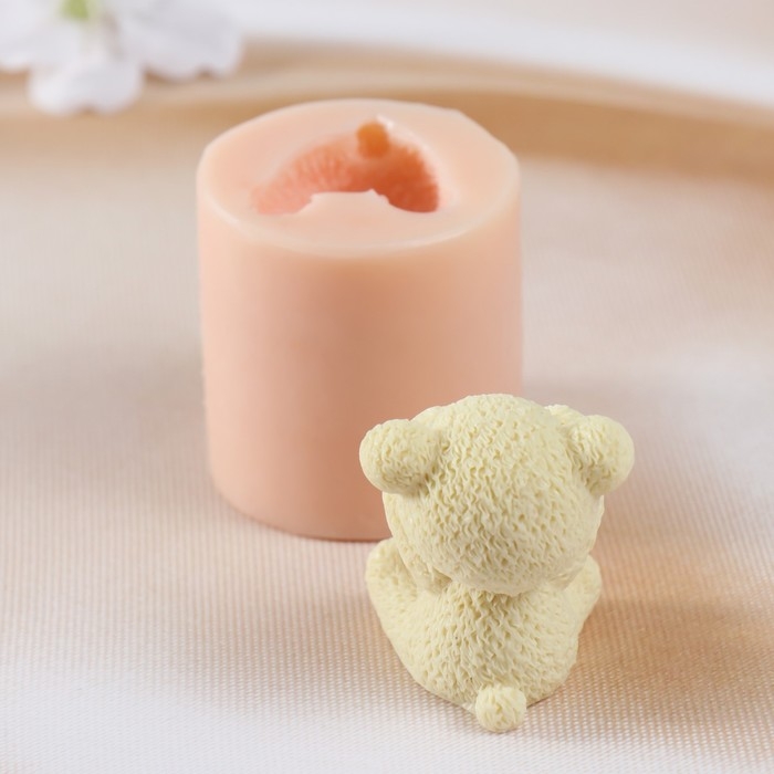 Молд силиконовый Молд силиконовый "Мишка закрыл глаза" (издел. 4х3,5х4,5 см)