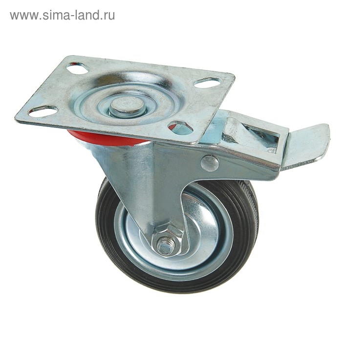 Колесо для транспортных тележек, d=75 мм, на площадке, со стопором Колесо для транспортных тележек, d=75 мм, на площадке, со стопором