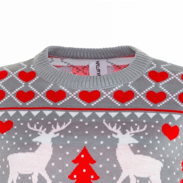 Джемпер вязаный KAFTAN "Новогодний" размер 52, серый