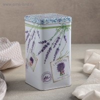 Банка с крышкой для сыпучих продуктов &laquo;Лаванда&raquo;, 1,2 л, 9&times;9 см, прямоугольная