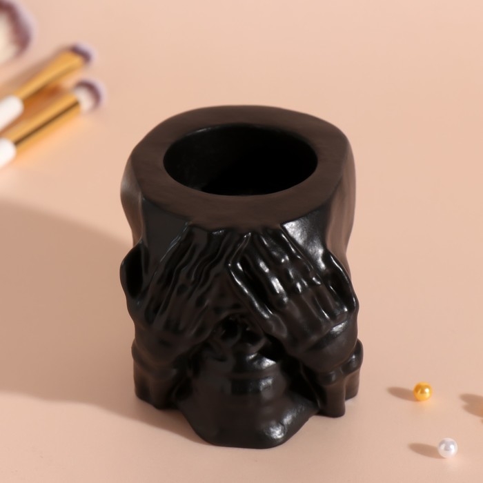 Предмер интерьера Предмер интерьера "Череп Прятки" 7х10 см черный матовый