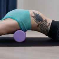 Ролик массажный Sangh, 30х9 см, цвет фиолетовый Ролик массажный Sangh, 30х9 см, цвет фиолетовый