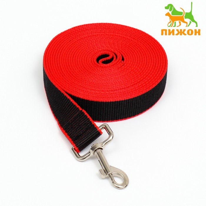 Поводок 5 м х 3 см, чёрно-красный Поводок 5 м х 3 см, чёрно-красный