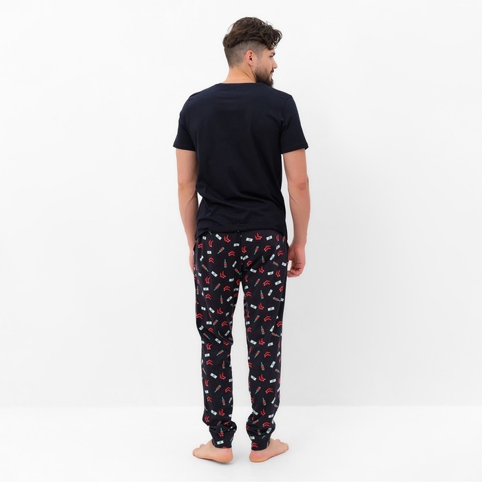 Пижама новогодняя мужская KAFTAN "Chill bro", цвет чёрный, размер 48