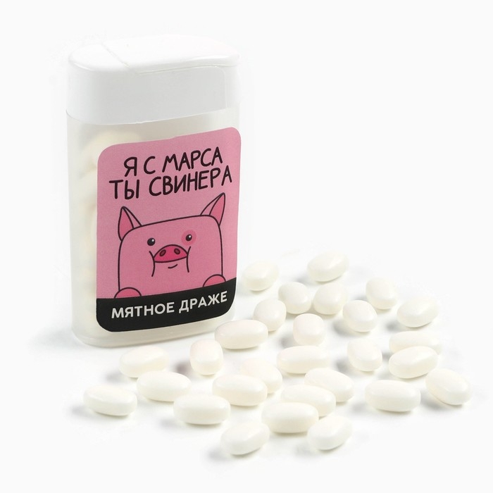 Драже конфеты в банке «Ты свинера», мята, 18 г Драже конфеты в банке «Ты свинера», мята, 18 г