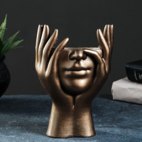 Кашпо - органайзер "Мечты в руках" бронза, 13х20,5х13,5см Кашпо - органайзер "Мечты в руках" бронза, 13х20,5х13,5см