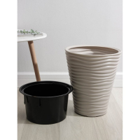 Кашпо для цветов со вставкой &laquo;Дюна&raquo;, 19,5 л, цвет кремовый