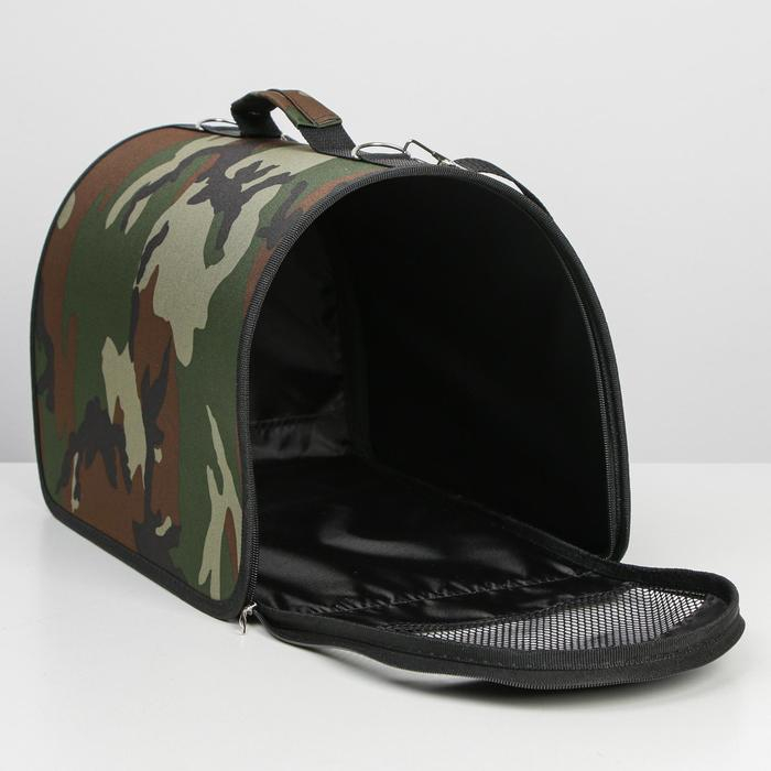 Сумка - переноска для животных Сумка - переноска для животных "Камуфляж", каркасная, 40 х 25 х 26 см, микс оттенков