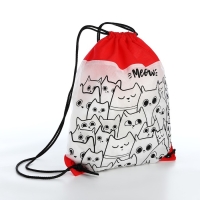 Мешок для обуви под раскраску &laquo;Котики&raquo; 34х40 см, спанбонд