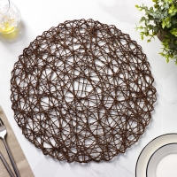 Салфетки сервировочные на стол Доляна «Одуванчик», 4 шт, d=38 см, цвет коричневый Салфетки сервировочные на стол Доляна «Одуванчик», 4 шт, d=38 см, цвет коричневый