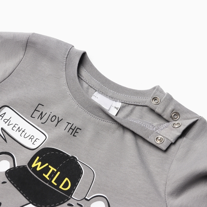 Лонгслив для мальчика, цвет серый, рост 92 см