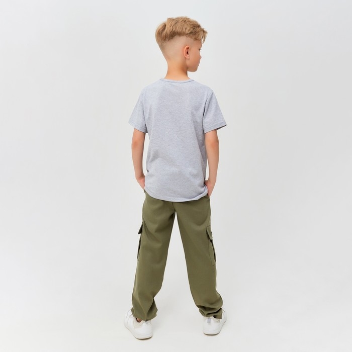 Брюки для мальчика MINAKU: Casual collection цвет хаки, рост 152