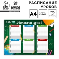 Расписание уроков &laquo;Школьная пора&raquo; А4, многоразовое магнитное с маркером