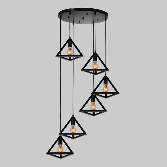 Светильник-каскад Светильник-каскад "Треугольник" 6хЕ27 40Вт черный 55х55х230 см