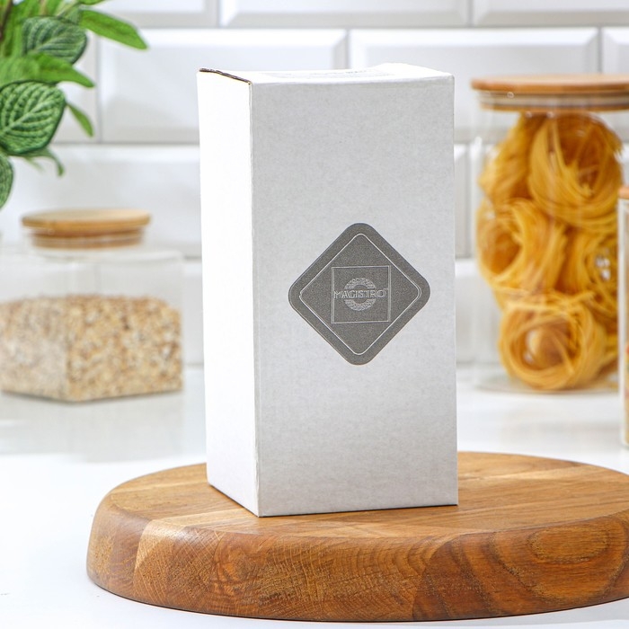 Банка стеклянная для хранения сыпучих продуктов Magistro Village, 900 мл, 9&times;19 см, с деревянной крышкой