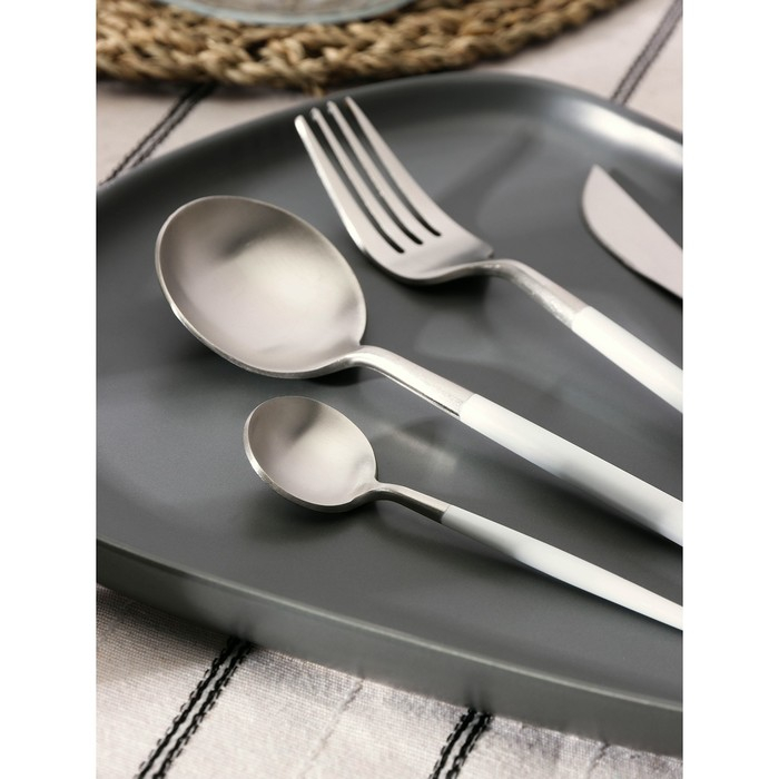 Набор столовых приборов из нержавеющей стали Magistro &laquo;Фолк&raquo;, 4 предмета, цвет серебряный