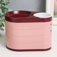 Шкатулка для украшений пластик "Капелька. Пять уровней" розовая 15,5х9,5х11 см Шкатулка для украшений пластик "Капелька. Пять уровней" розовая 15,5х9,5х11 см