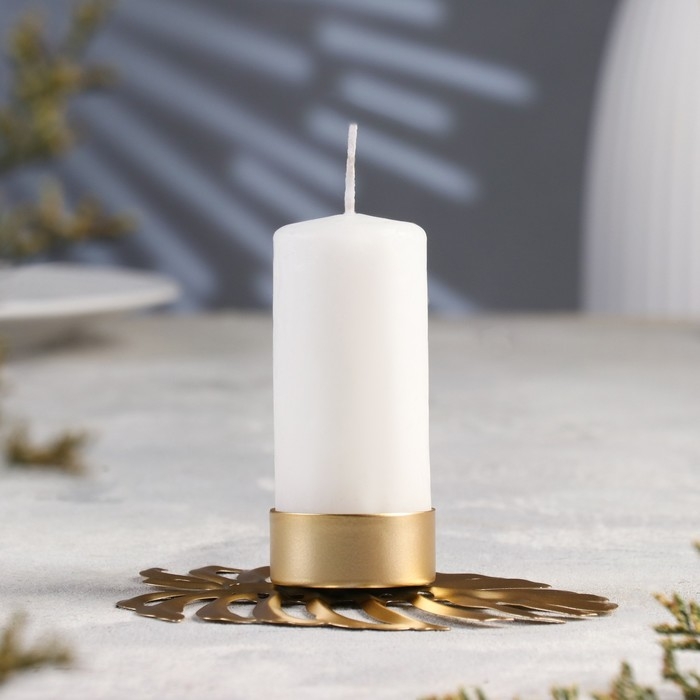 Подсвечник металлический Подсвечник металлический "Кувшинка", на одну свечу, 12.3 х 10 х 2 см, золото