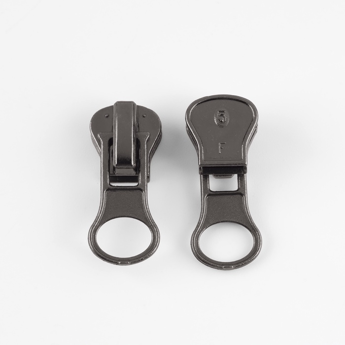 Бегунок автоматический для молнии &laquo;Трактор&raquo;, №5, 10 шт, цвет чёрный никель