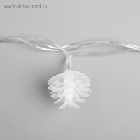 Гирлянда &laquo;Нить&raquo; 5 м с насадками &laquo;Шишки сосновые&raquo;, IP20, прозрачная нить, 20 LED, свечение мульти (RG/RB), мигание, 220 В