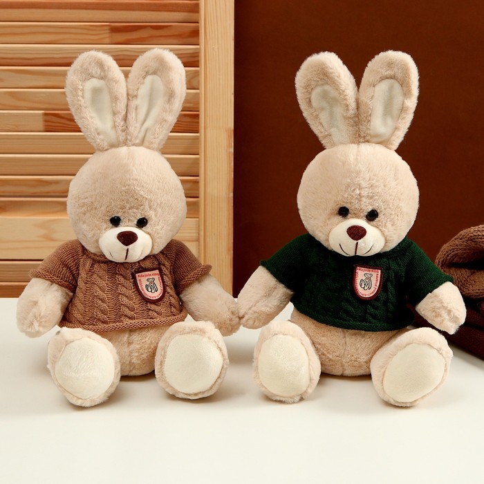 Мягкая игрушка «Заяц», в свитере, 25 см, цвет МИКС Мягкая игрушка «Заяц», в свитере, 25 см, цвет МИКС