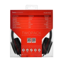 Комплект наушников Hoco W24, проводные, накладные + вакуумные, проводные, красные Комплект наушников Hoco W24, проводные, накладные + вакуумные, проводные, красные
