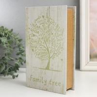Сейф-книга дерево кожзам "Древо семьи" 21х13х5 см