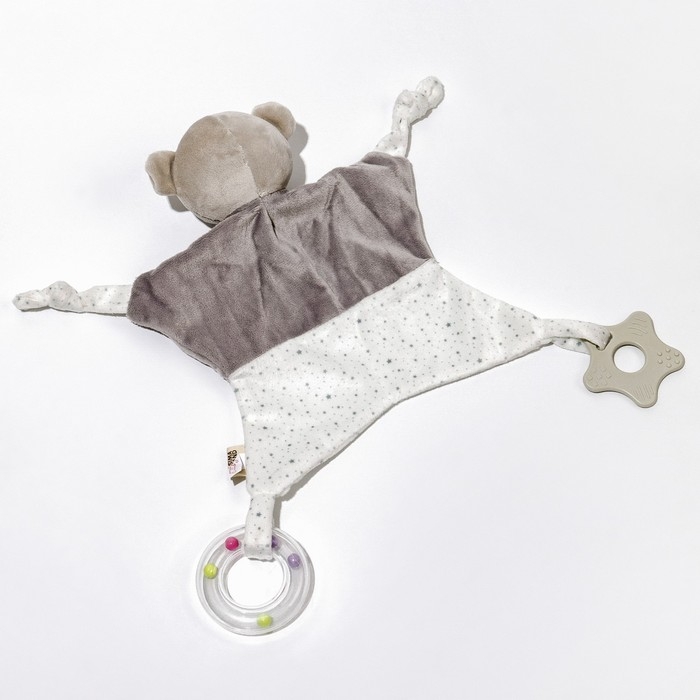 Комфортер - игрушка &laquo;Серый мишка&raquo;, погремушка, прорезыватель, цвет серый, Крошка Я