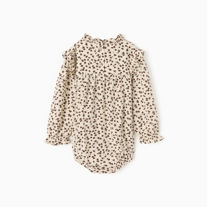 Блузка-боди для девочки MINAKU, цвет бежевый, рост 80-86