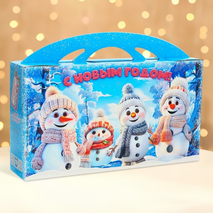 Новый год. Подарочная коробка Новогодняя Портфель макси широкий Новый год. Подарочная коробка Новогодняя Портфель макси широкий "Малыши" с анимацией 37 x 8 x 20,2 см.