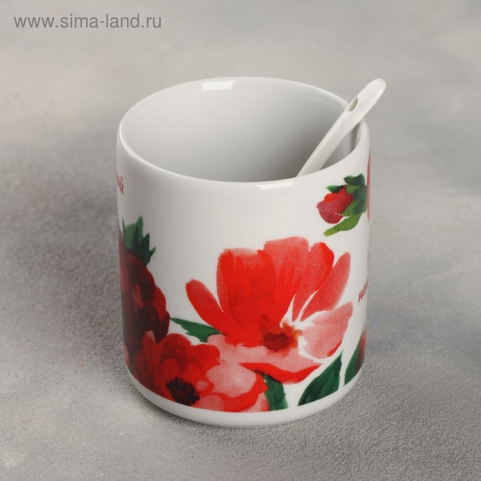 Кружка с ложкой &laquo;Любимой маме&raquo;, 350 мл