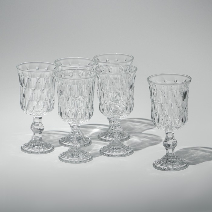 Набор фужеров &laquo;Афродита&raquo;, стеклянный, d=8 см, h=16 см, 210 мл, 6 шт