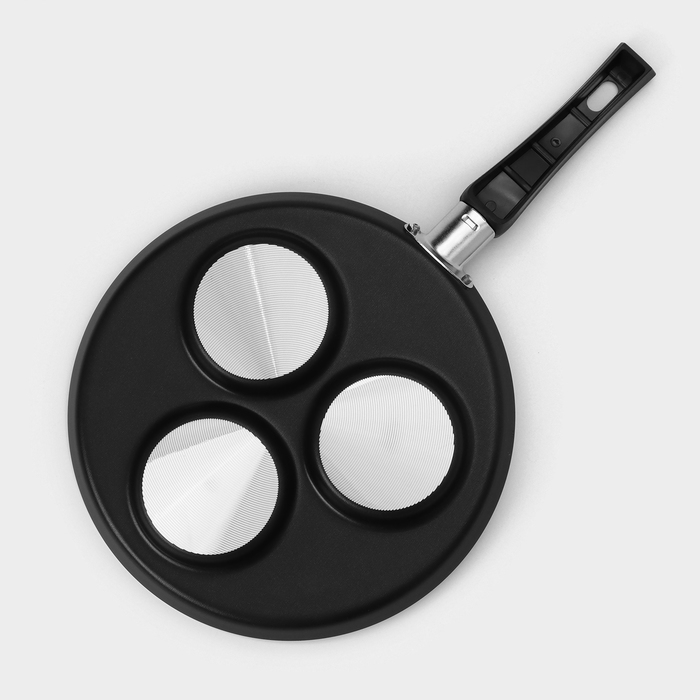 Сковорода &laquo;Хит&raquo;, d=24 см, порционная, антипригарное покрытие, цвет чёрный