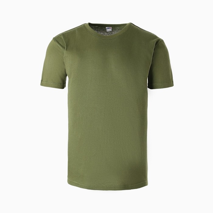 Футболка мужская однотонная, цвет хаки МИКС, размер 50 Футболка мужская однотонная, цвет хаки МИКС, размер 50