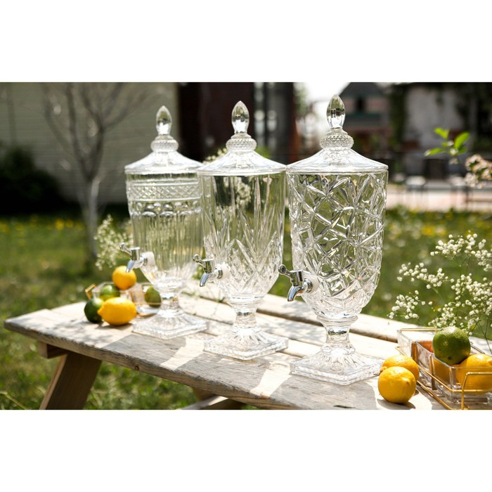 Диспенсер для напитков стеклянный Magistro &laquo;Кристалл&raquo;, 3 л, 17&times;50 см