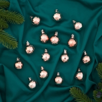 Набор шаров пластик d-3 см, 15 шт "Диско глянец" розовый