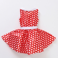 Карнавальный костюм &laquo;Стиляги&raquo; платье красное с белыми сердцами, повязка р-р 34 рост 134 см