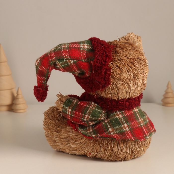 Декор Декор "Мишка в клетчатом костюме и колпаке" 17х16х13 см