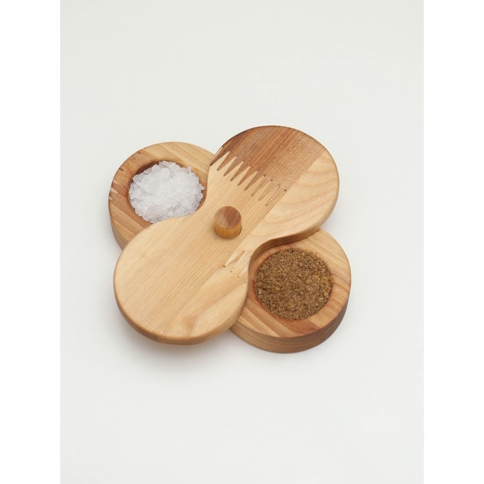 Набор для специй с крышкой Adelica, для соли и перца, пропитано маслом, 12,5&times;6&times;2,5 см, берёза