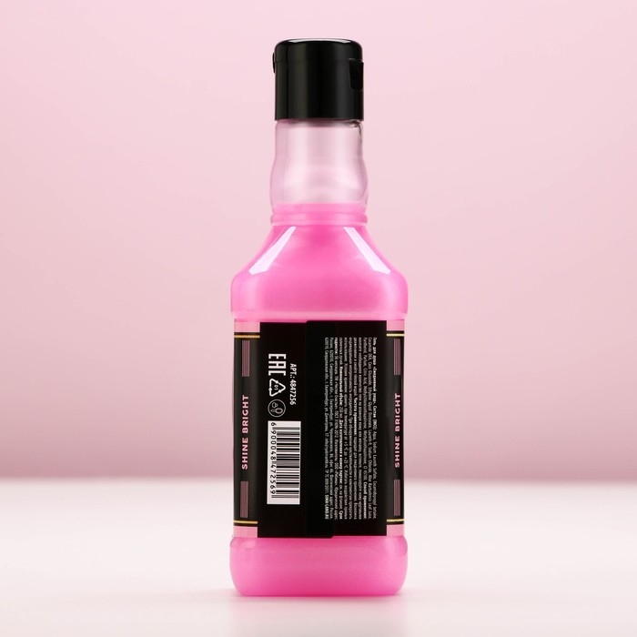 Гель для душа во флаконе виски Keep calm and think pink, 250 мл, аромат розового вина, Новый Год