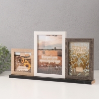 Фоторамка МДФ на 3 фото 10х10 10х15 13х18 см "Агата" трехцветная 5х40х21,5 см Фоторамка МДФ на 3 фото 10х10 10х15 13х18 см "Агата" трехцветная 5х40х21,5 см