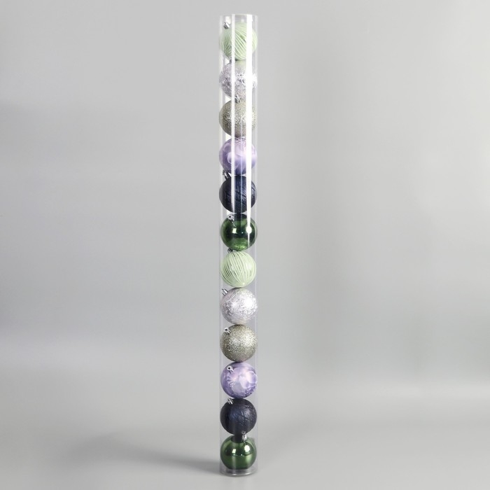 Набор шаров пластик d-7 см, 12 шт "Исида" микс