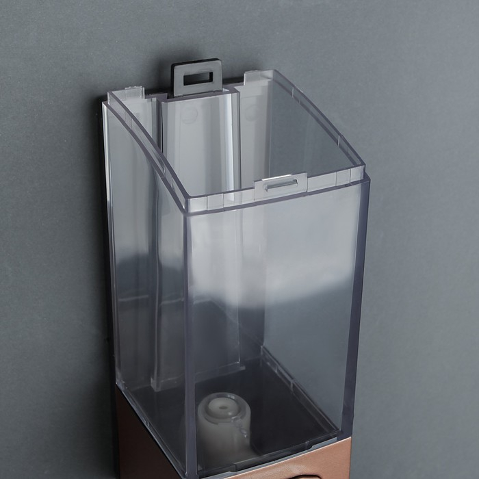 Диспенсер для антисептика/жидкого мыла механический, 350 мл, пластик, цвет коричневый