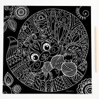 Гравюра. Набор гравюр &laquo;Антистресс&raquo;, 20 х 20 см, 4 шт